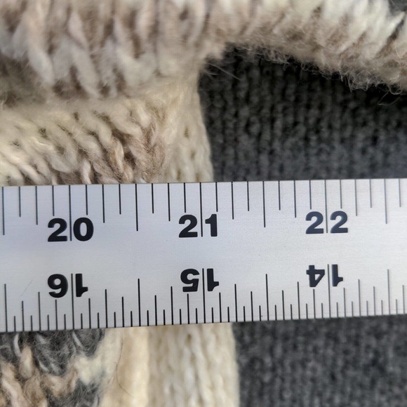 Old Navy Women's Open Front Cardigan Knit Sweater Cream XXL Fair Isle Wool Blend - Picture 11 of 13